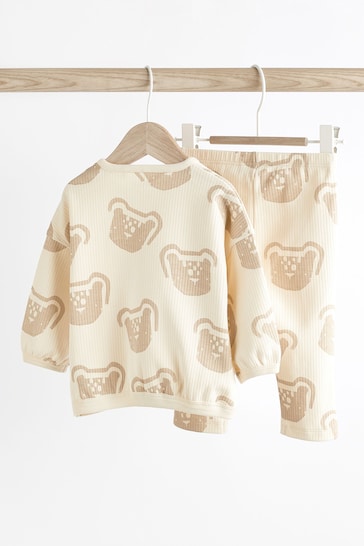Neutral Lion Baby Top and Leggings 2 Piece Set