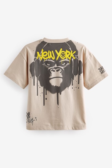 Stone Gorilla Graffiti Relaxed Fit Short Sleeve Graphic T-Shirt (3-16yrs)