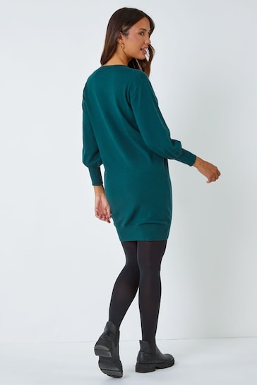 Roman Green Knitted Jumper Dress