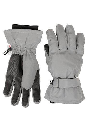 Mountain Warehouse Grey Reflective Kids Fleece Lined Gloves