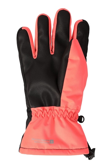 Mountain Warehouse Red Extreme Kids Waterproof Fleece Lined Ski Gloves