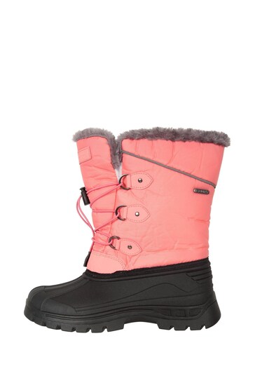 Mountain Warehouse Pink/Black Kids Whistler Sherpa Lined Snow Boots