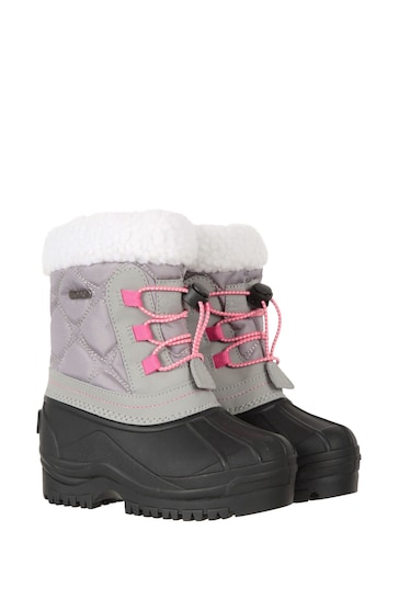 Mountain Warehouse Grey Arctic Junior Waterproof Fleece Lined Snow Boots