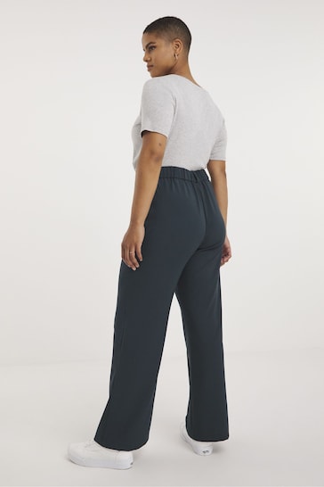 Simply Be Navy Blue Wide Leg Tailored Trousers