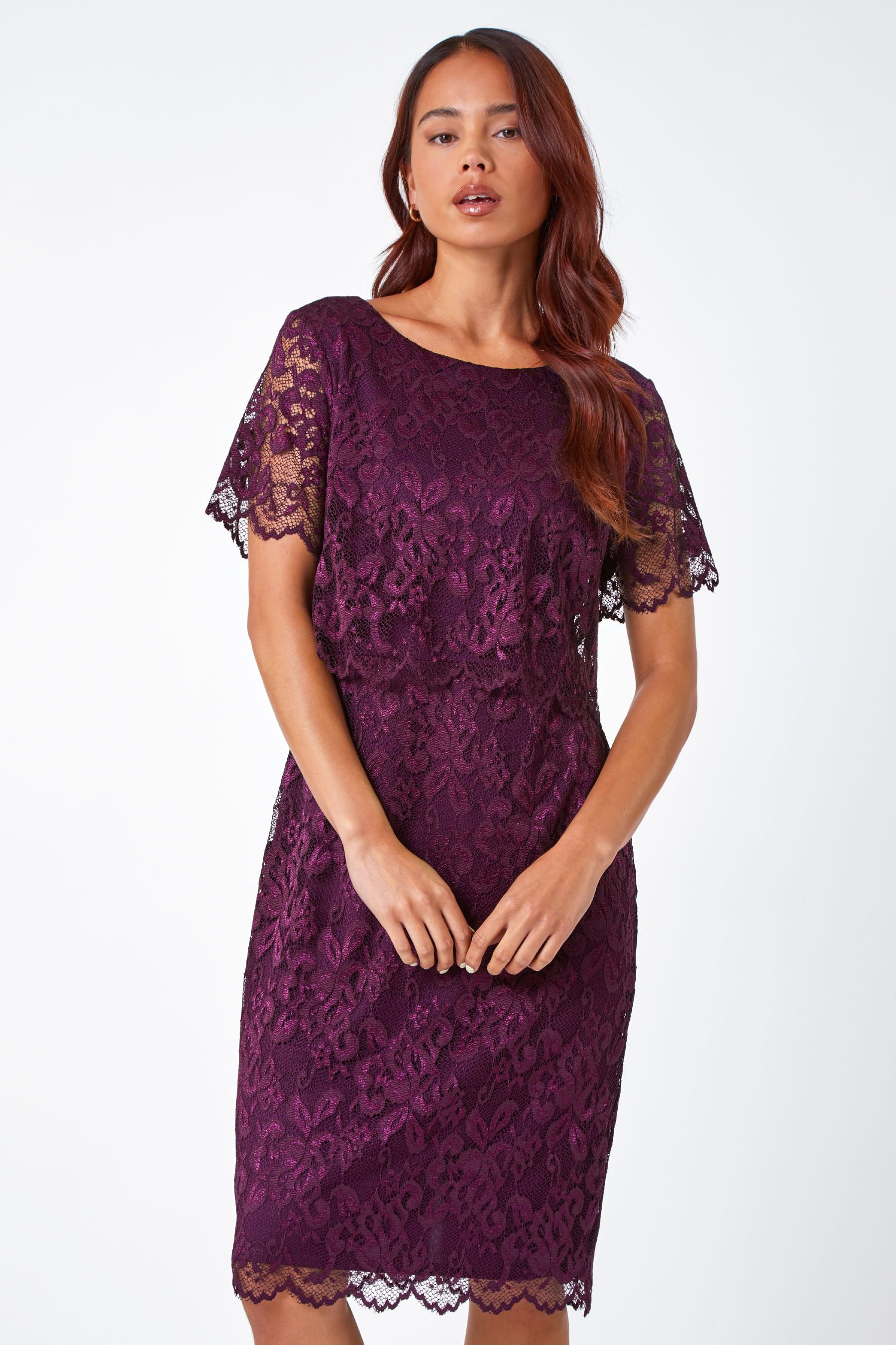 Purple lace dress deals uk