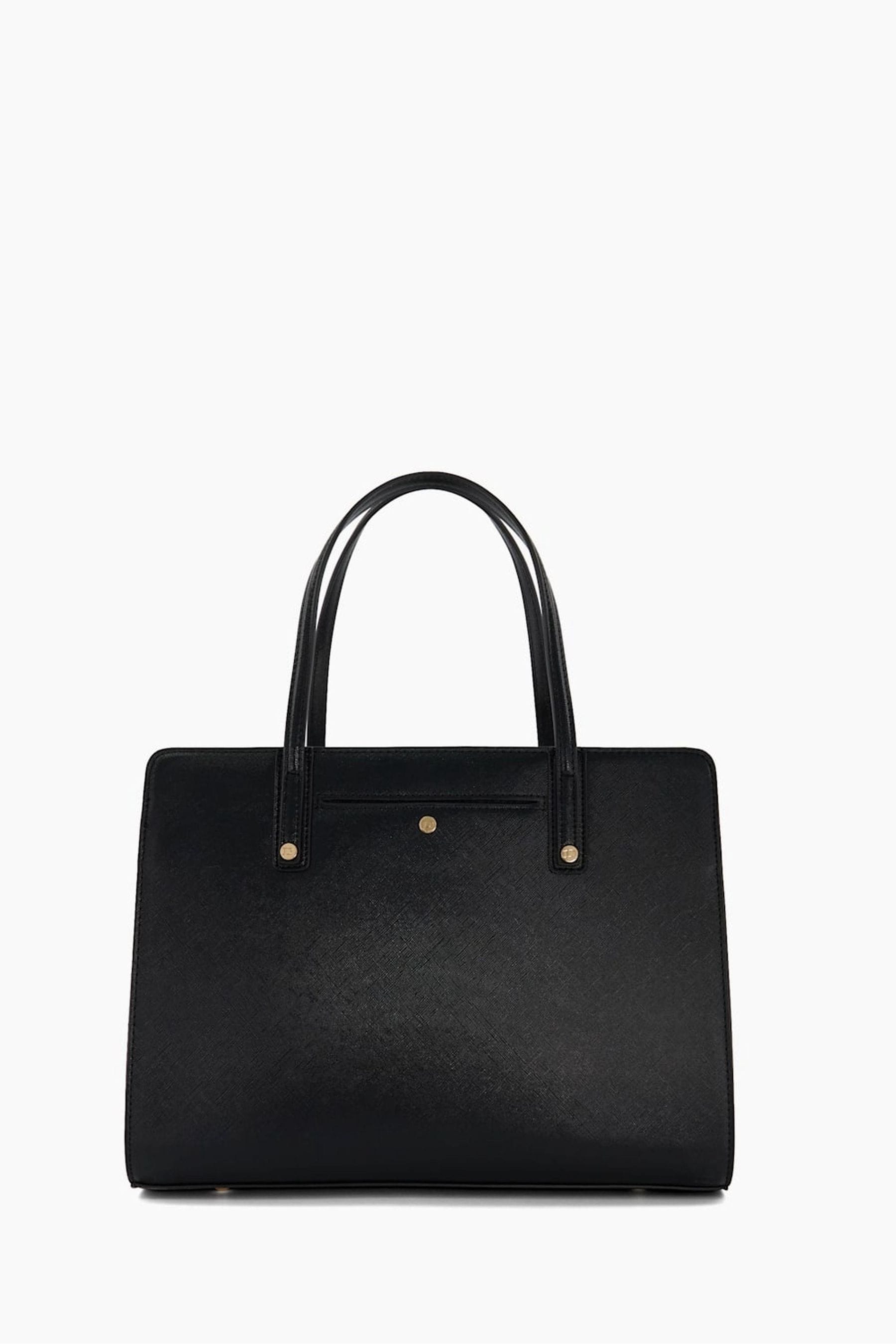 Buy Dune London Large Denbeigh Branded Handle Black Tote Bag from