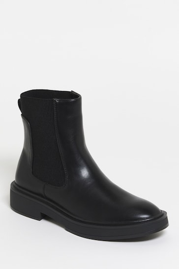 Simply Be Black Ankle Chelsea  Boots in Extra Wide Fit