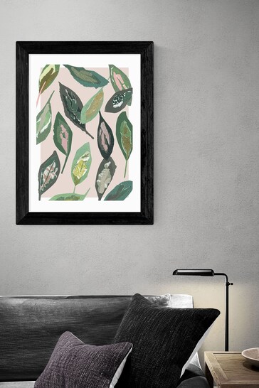 East End Prints Green Muted Collage Foliage Leaves by Katy Welsh
