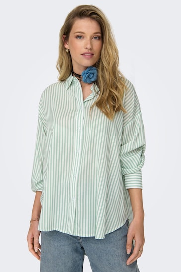 JDY Green Stripe Relaxed Shirt