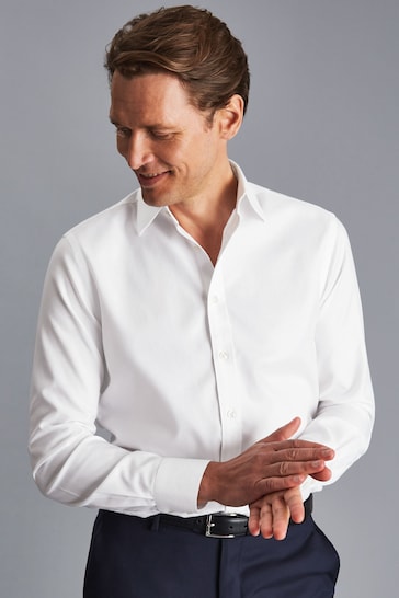 Charles Tyrwhitt White Non-iron Twill Slim Fit Shirt