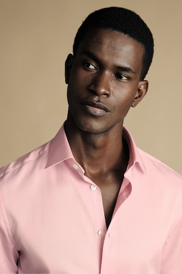 Charles Tyrwhitt Pink Egyptian Cotton Windsor Weave Slim Fit Shirt