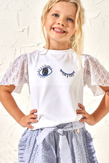 Angel & Rocket White Beady Eye Maya T-Shirt