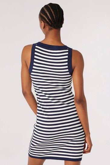 Apricot Blue Stripe Knitted Bodycon Dress