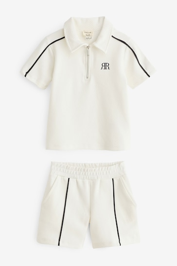 River Island Cream Boys Ecru Pique Polo Set