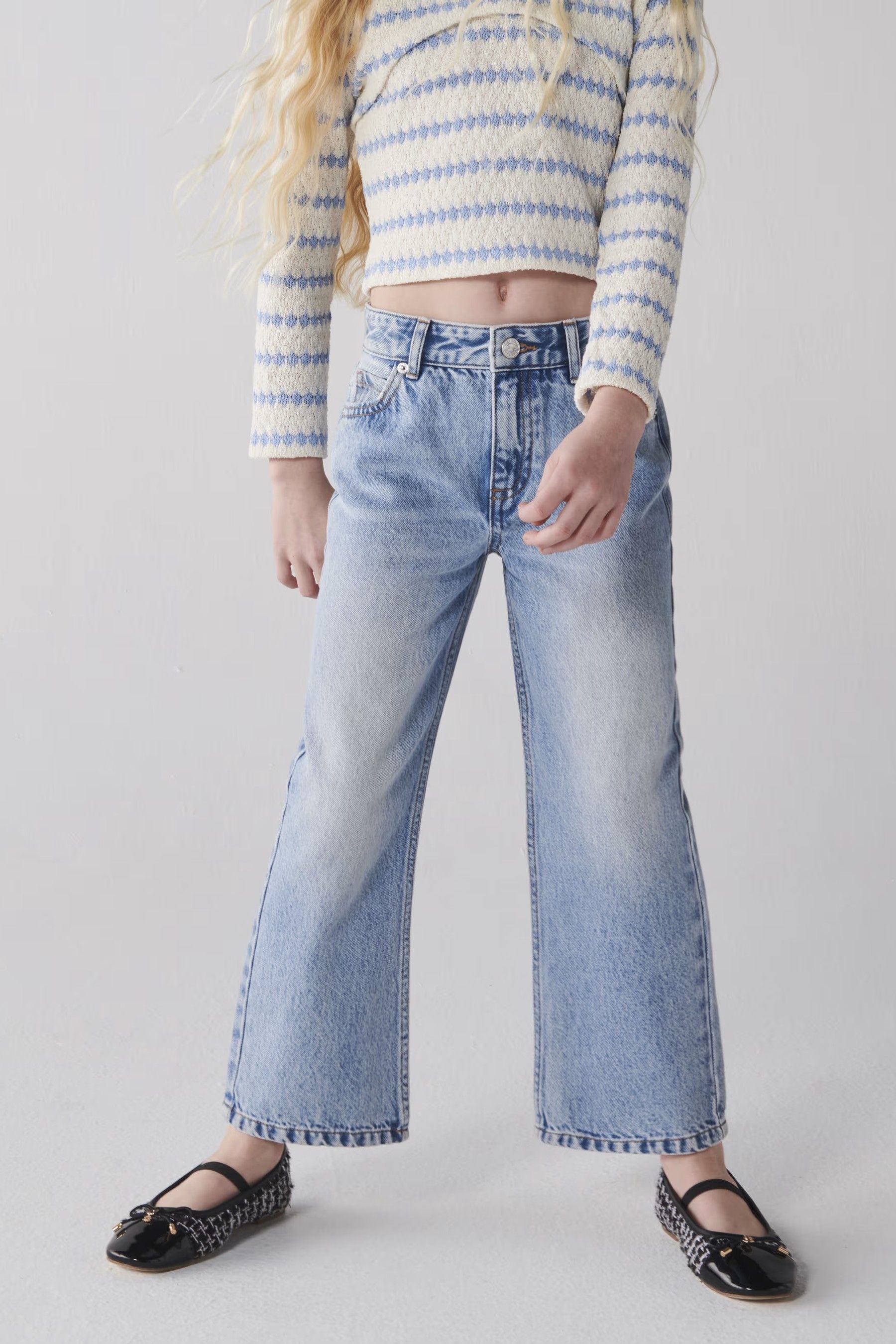 River Island Blue Girls Light Wash Straight 100 Cotton Jeans