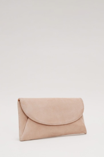 Phase Eight Natural  Suede Clutch Bag