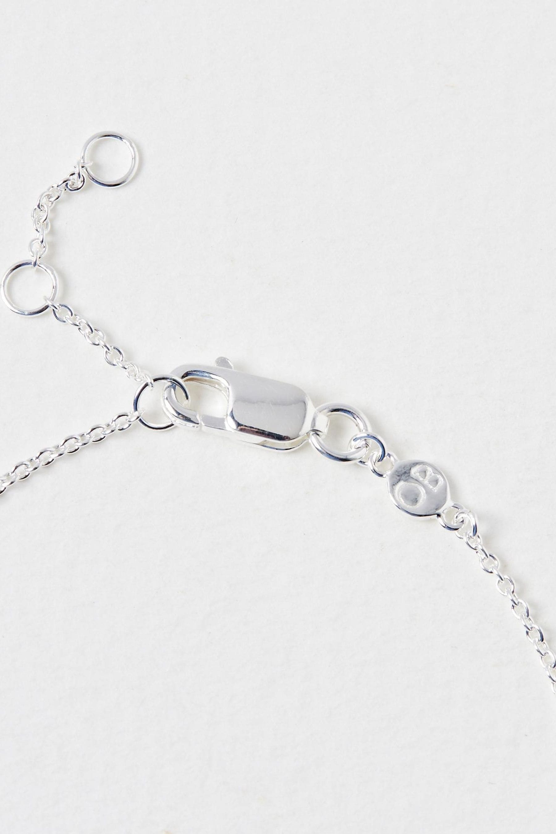 Buy Oliver Bonas arda Opalite Heart Silver Charm Black Bracelet