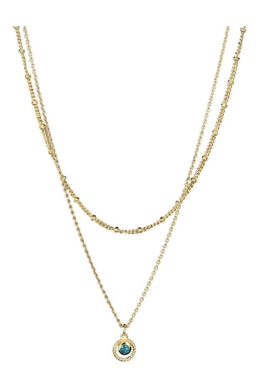 Oliver Bonas Sarai  Gold Plated Layered Pendant Necklace