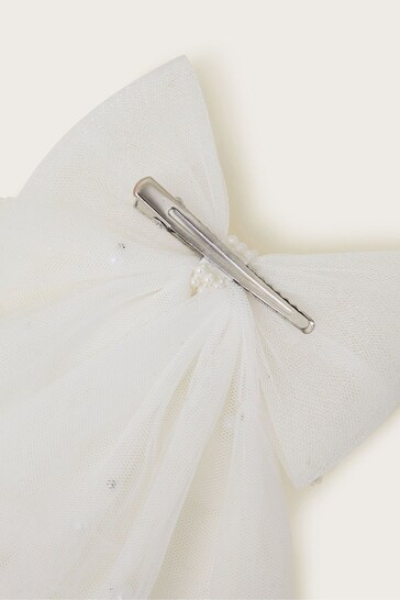 Monsoon White Communion Pearl Hair Bow