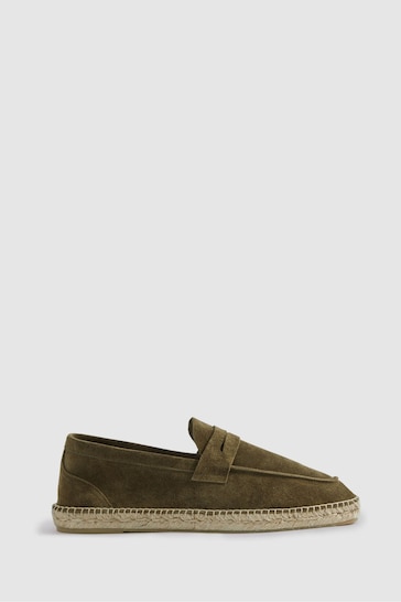 Reiss Olive Cannes Suede Espadrilles