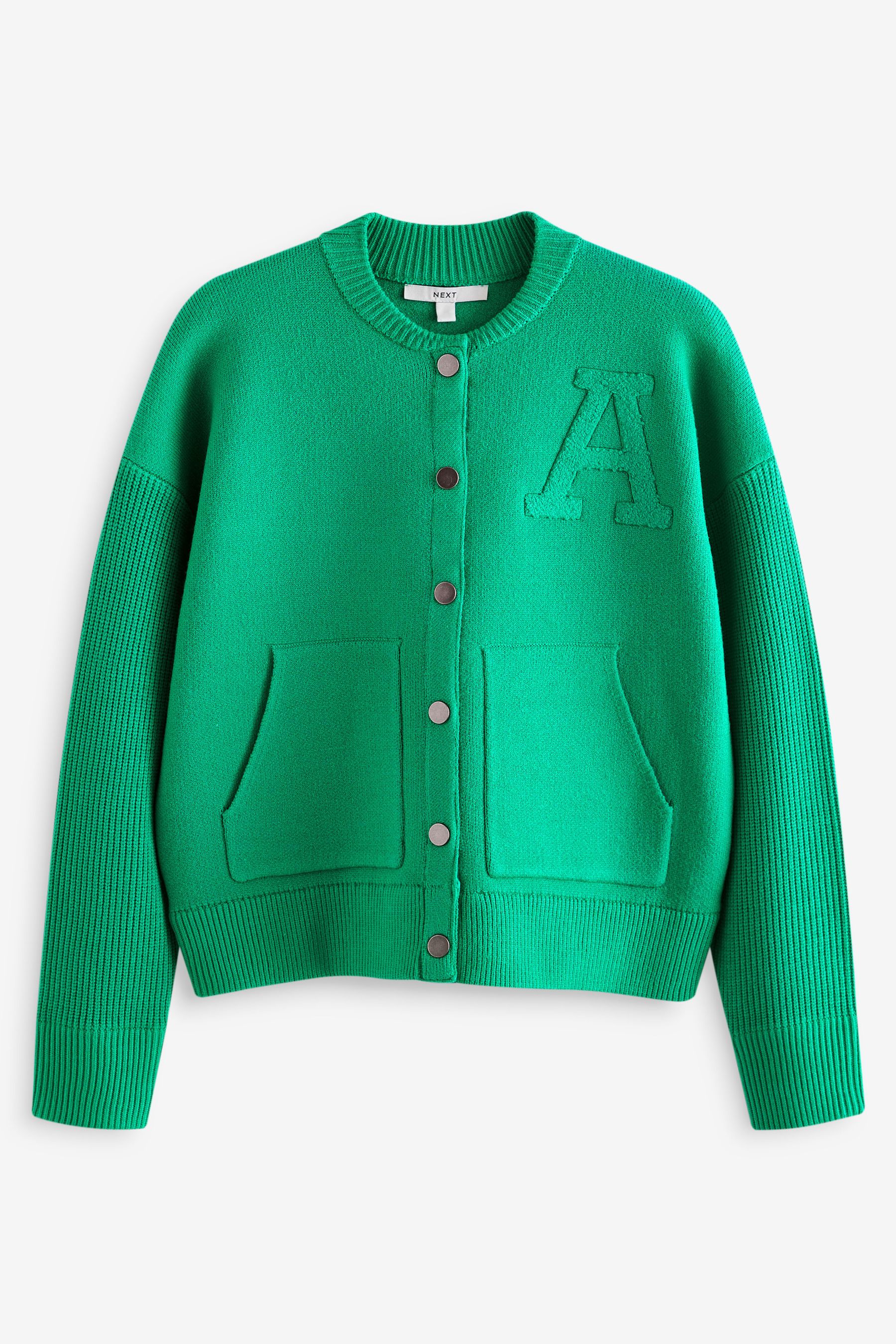 Bright Green Knitted Bomber Jacket Cardigan