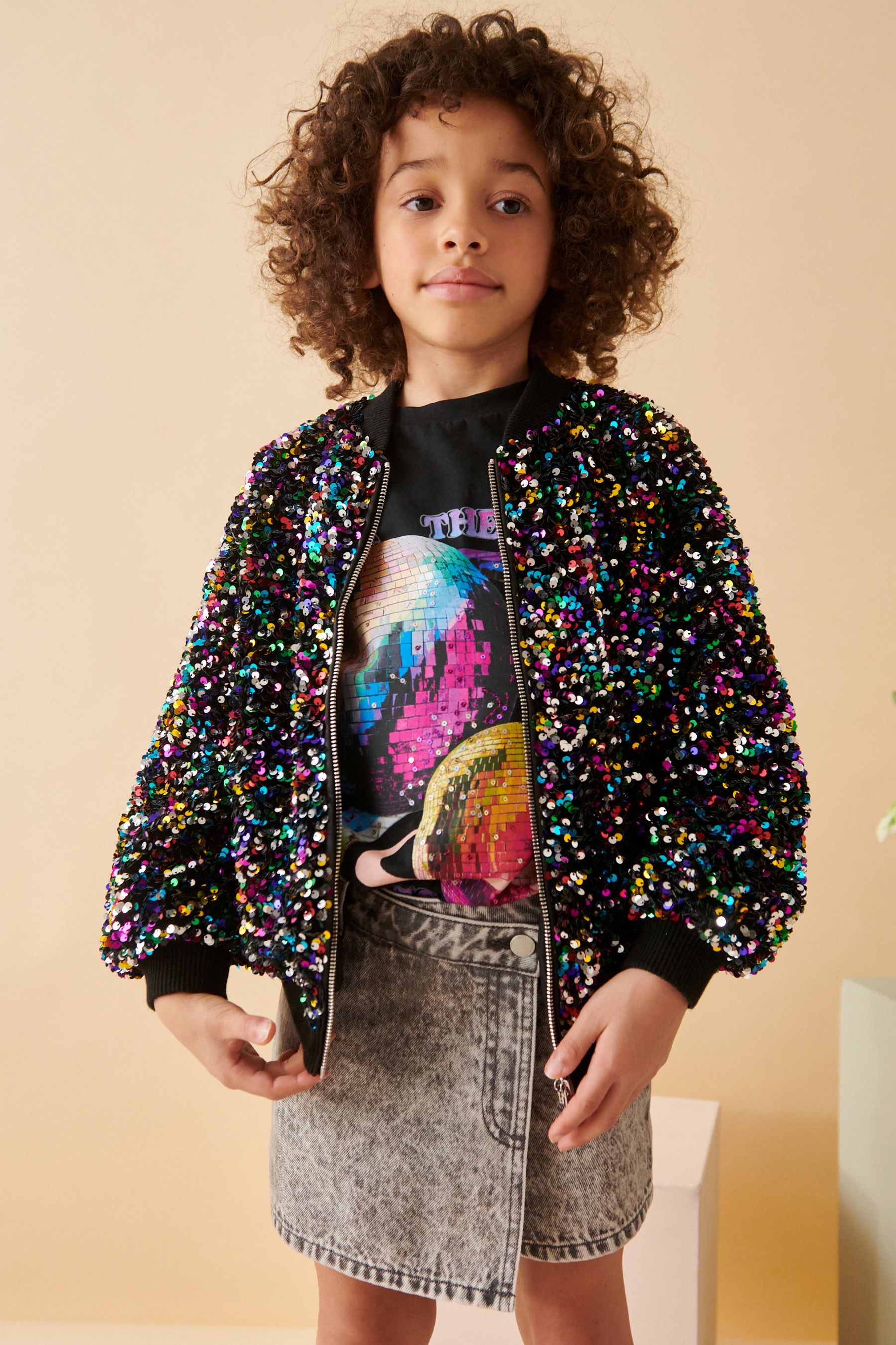 Multi Sequin Bomber Jacket 3 16yrs