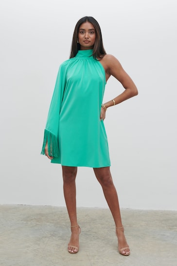 Pretty Lavish Jade Green Keeley One Shoulder Mini Dress