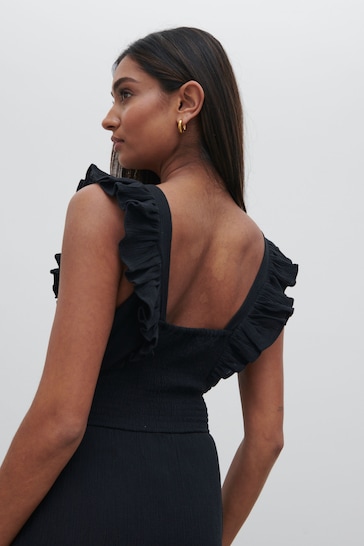 Pretty Lavish Black Opal Ruffle Midaxi Dress