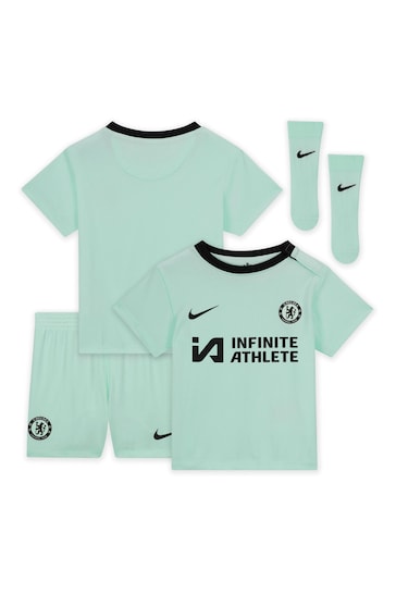 Nike Green Chelsea Third Stadium Sponsored Kit 2023-24 Infants
