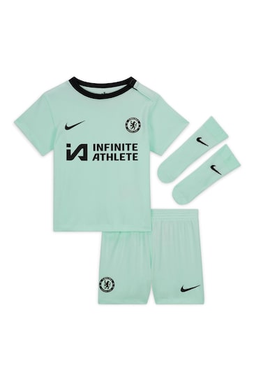 Nike Green Chelsea Third Stadium Sponsored Kit 2023-24 Infants