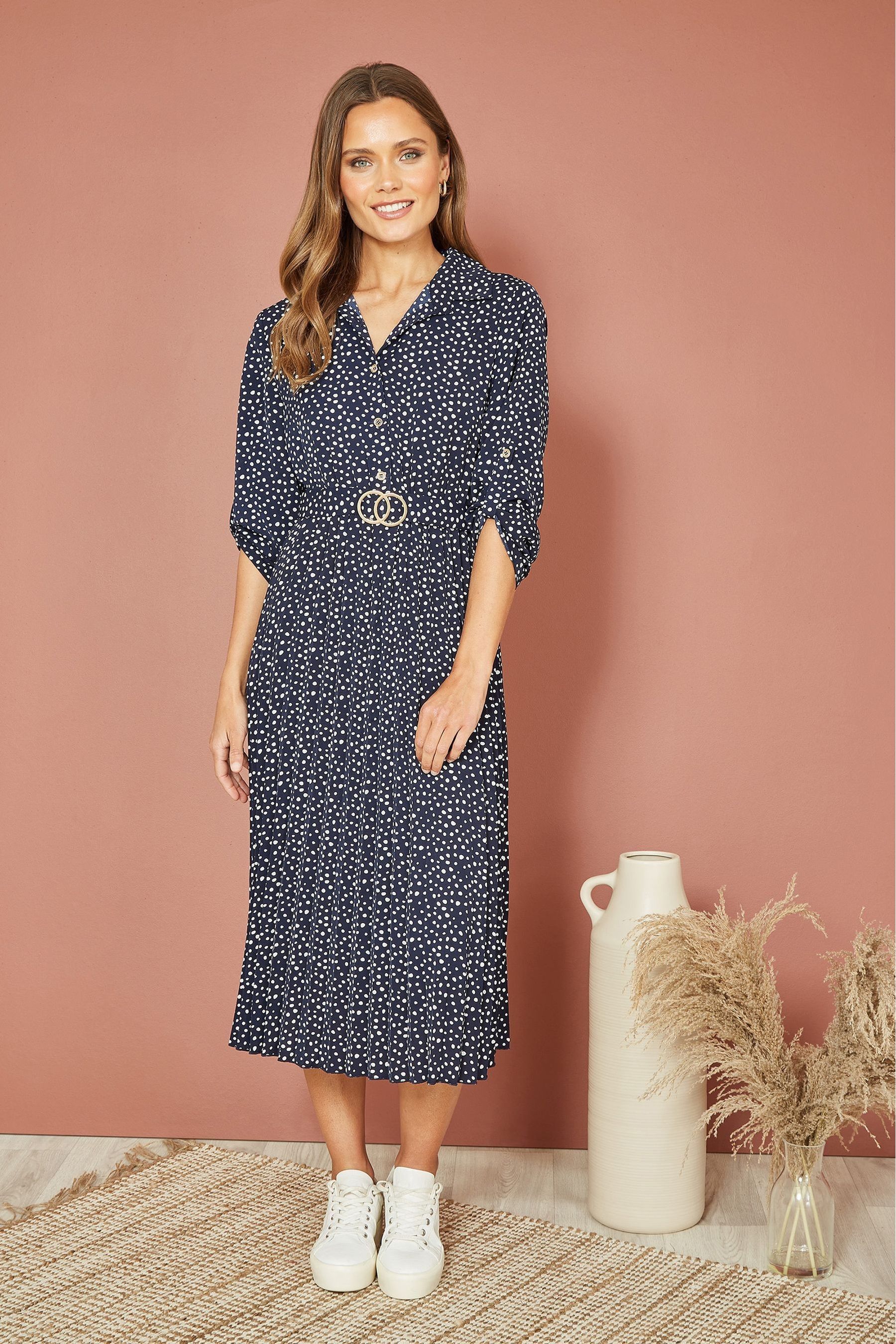 Light blue deals pleated skirt dress