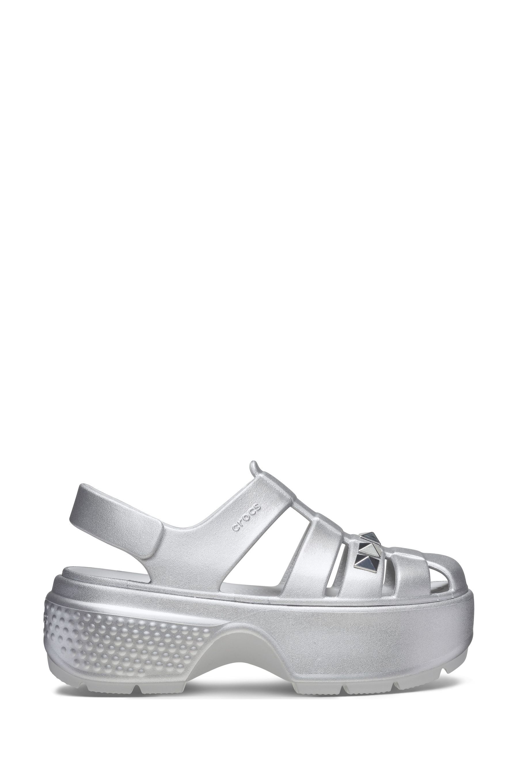 Crocs silver sandals hotsell