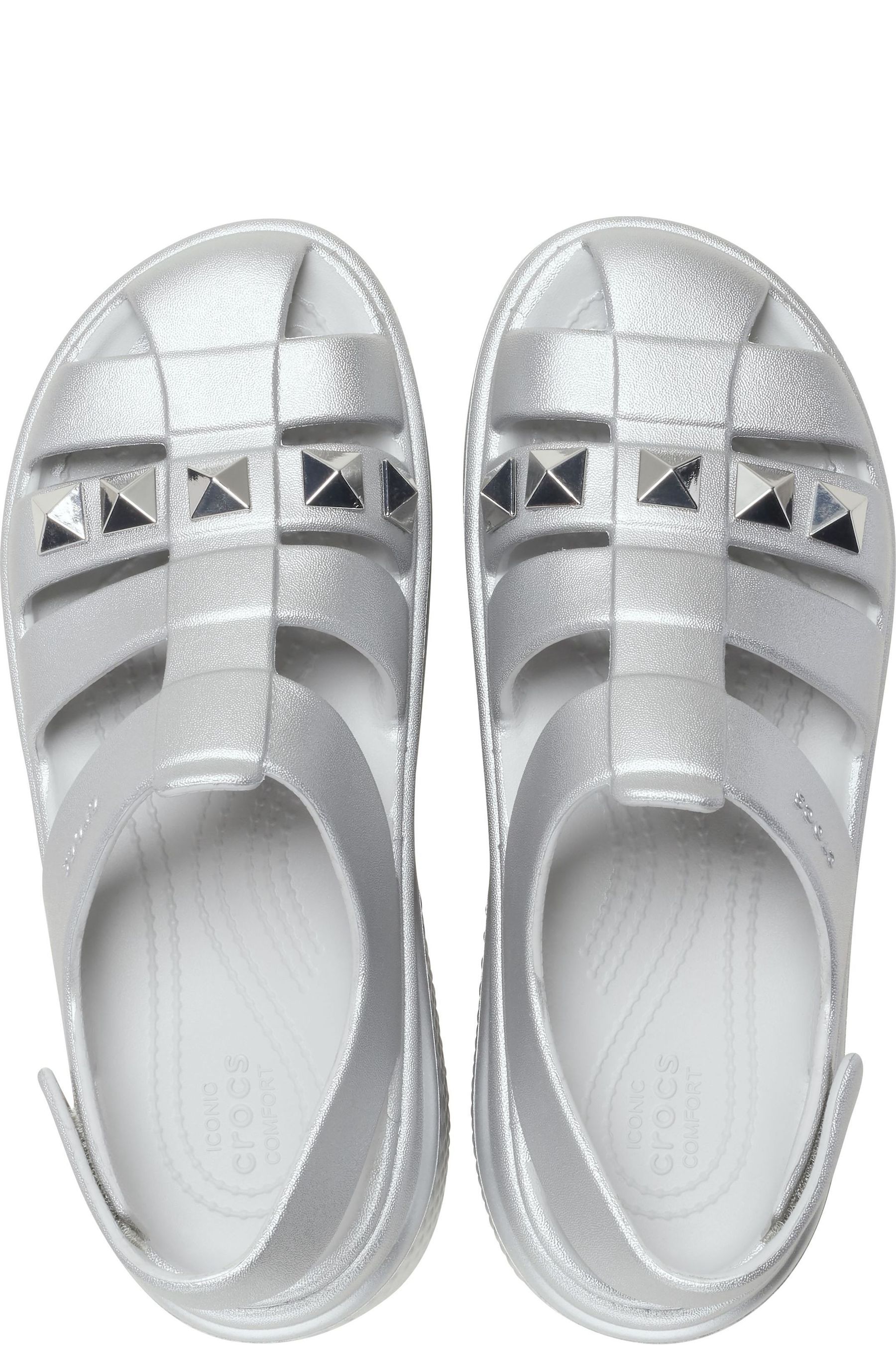 Crocs silver sandals hotsell