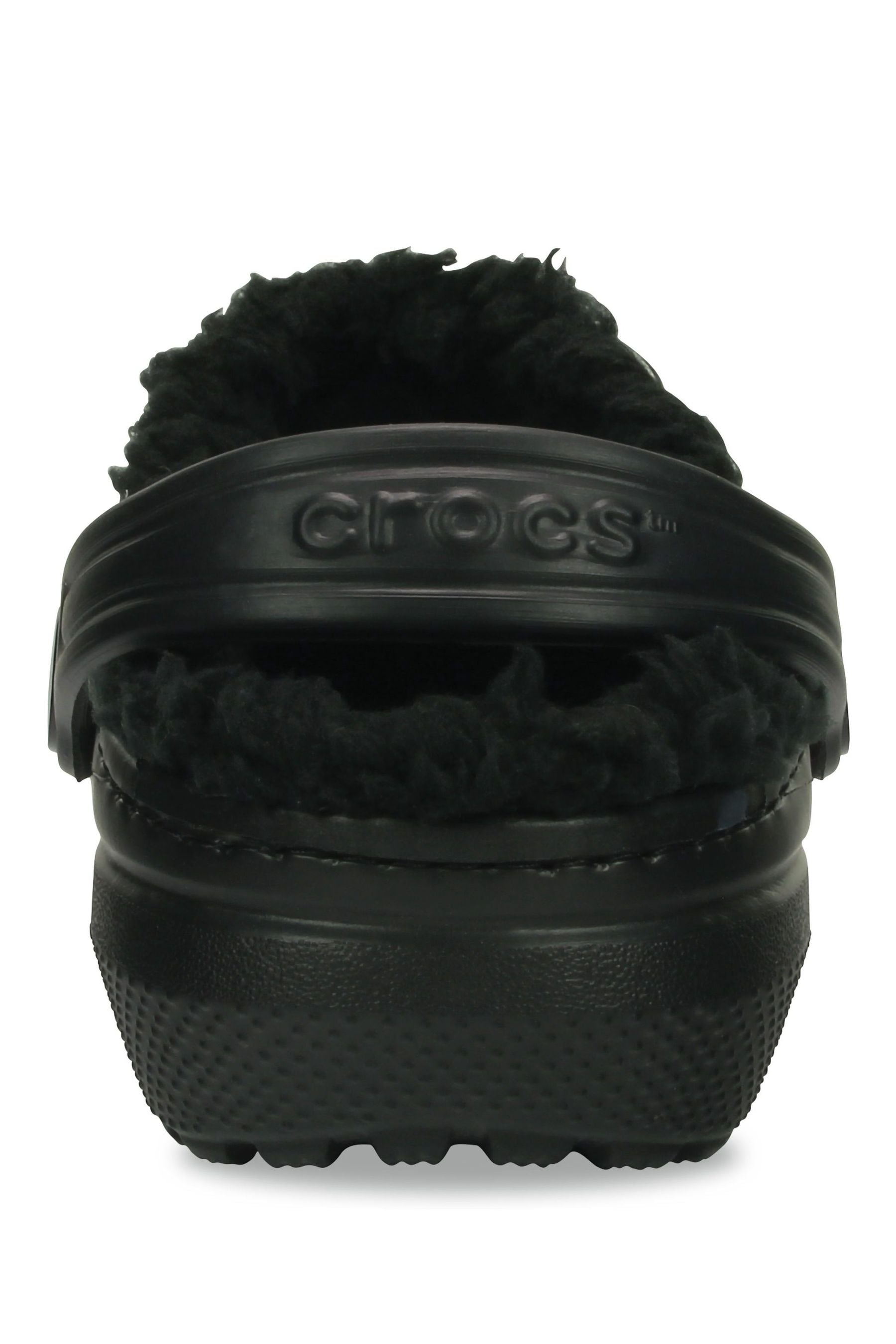 Black fluffy crocs sale