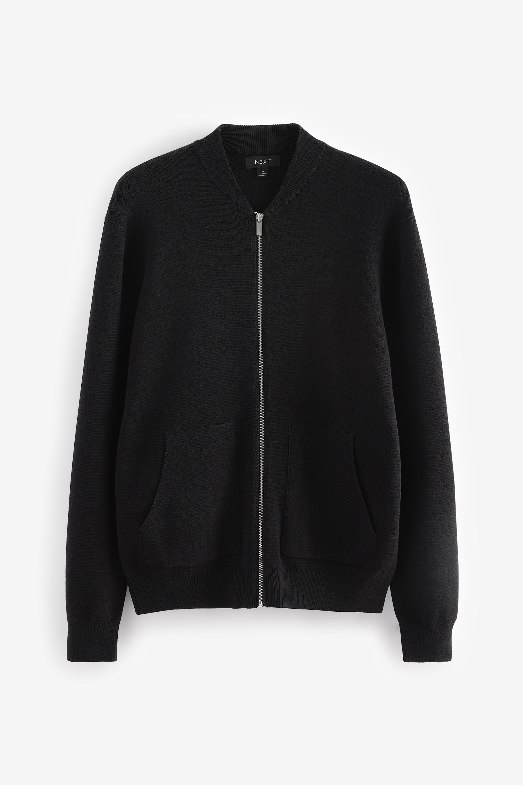 Buy Black Bomber 100 Cotton Premium Zip Through Jumper from the Next UK online shop