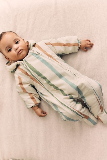 Mineral Stripe Pramsuit All-In-One (0mths-2yrs)