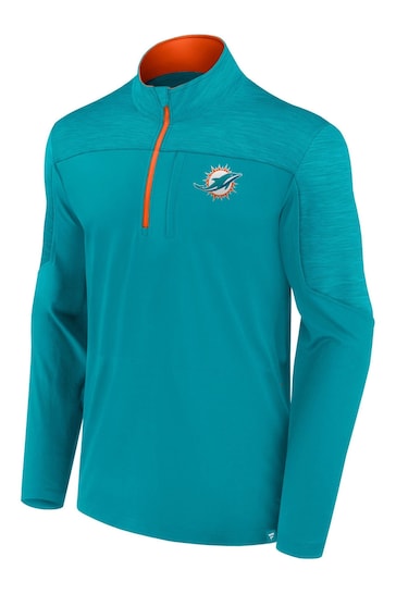 Fanatics Green NFL Miami Dolphins Defender Streaky Poly Quarter-Zip Sweatshirt