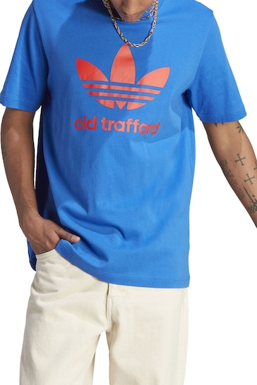 adidas Blue Manchester United x Originals Trefoil T-Shirt
