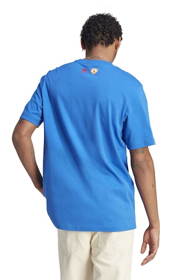 adidas Blue Manchester United x Originals Trefoil T-Shirt