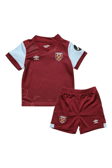 Umbro Red Baby West Ham United Home Kit Shirt 2023-24 Baby