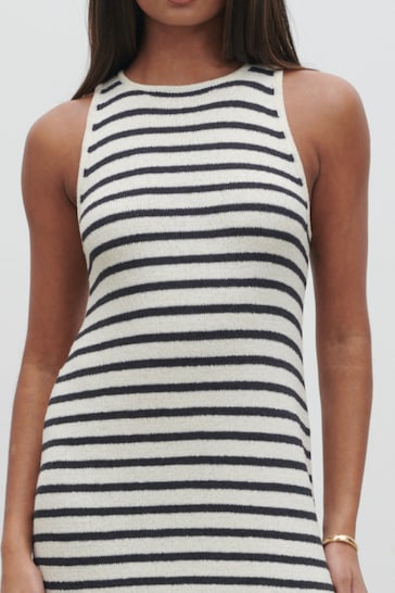 Pretty Lavish Cream / Navy Stripe Ocean Stripe Midaxi  Dress