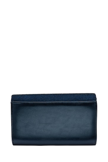Lotus Blue Clutch Bag With Chain