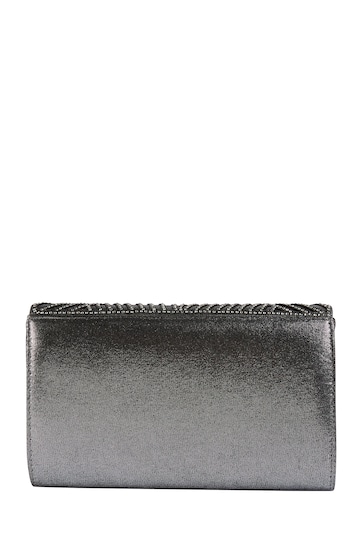 Lotus Grey Clutch Bag With Chain