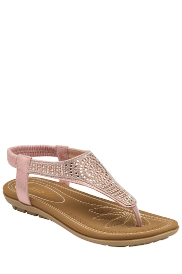 Lotus Pink Toe-Post Sandals