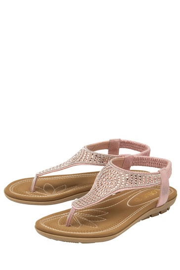 Lotus Pink Toe-Post Sandals