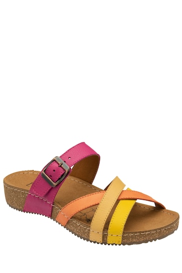 Lotus Pink Leather Mule Sandals