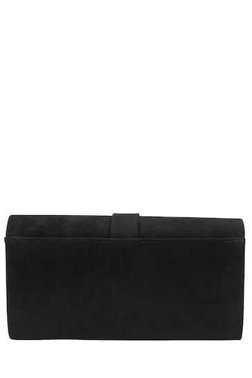 Lotus Black Clutch Bag With Chain