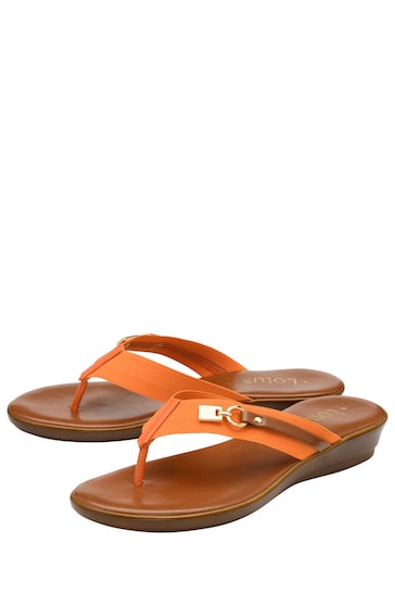 Lotus Orange Toe-Post Sandals