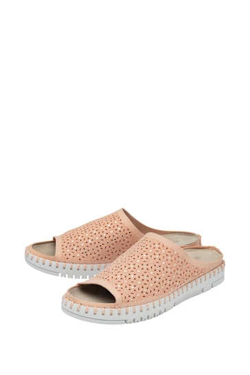 Lotus Pink Flat Mule Sandals