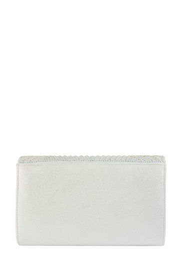Lotus White Clutch Bag With Chain